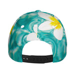 White And Yellow Plumeria In Water Print Baseball Cap