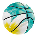 White And Yellow Plumeria In Water Print Basketball