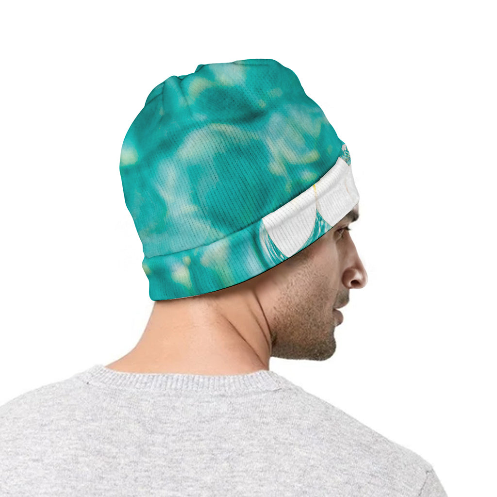 White And Yellow Plumeria In Water Print Beanie