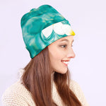 White And Yellow Plumeria In Water Print Beanie