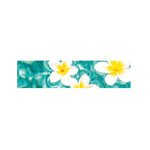 White And Yellow Plumeria In Water Print Bed Runner