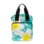 White And Yellow Plumeria In Water Print Bible Tote Bag