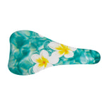 White And Yellow Plumeria In Water Print Bicycle Seat Cover