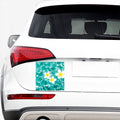 White And Yellow Plumeria In Water Print Car Sticker
