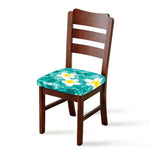 White And Yellow Plumeria In Water Print Chair Cushion Cover