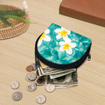 White And Yellow Plumeria In Water Print Coin Purse