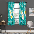 White And Yellow Plumeria In Water Print Grommet Curtain Panels