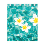 White And Yellow Plumeria In Water Print Curtain