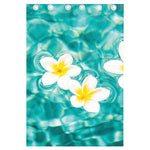 White And Yellow Plumeria In Water Print Curtain