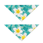 White And Yellow Plumeria In Water Print Dog Bandana