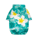 White And Yellow Plumeria In Water Print Dog Zip Up Hoodie