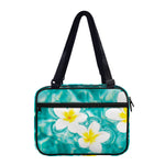 White And Yellow Plumeria In Water Print Double Strap Bible Bag