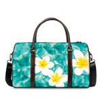 White And Yellow Plumeria In Water Print Duffle Bag