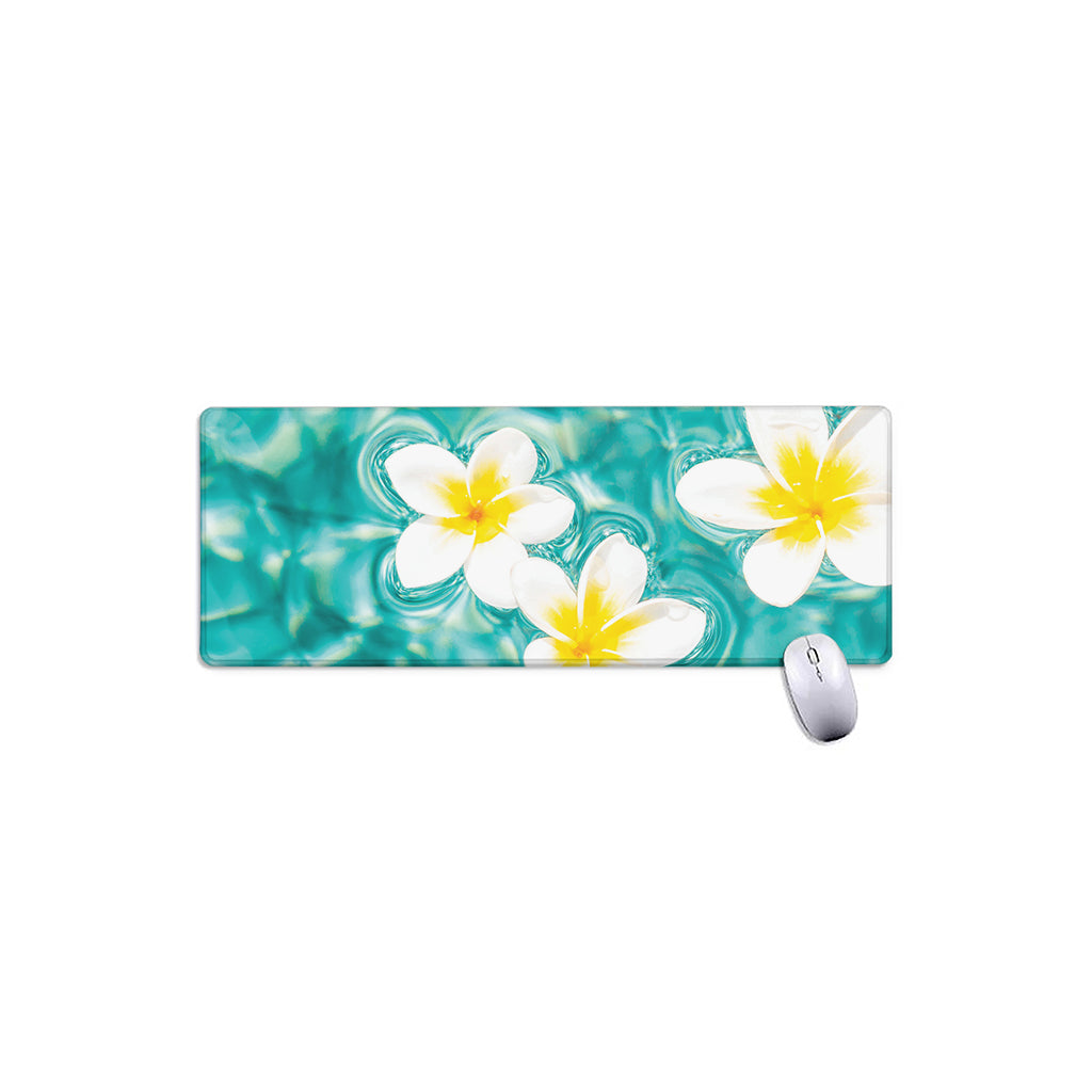 White And Yellow Plumeria In Water Print Extended Mouse Pad