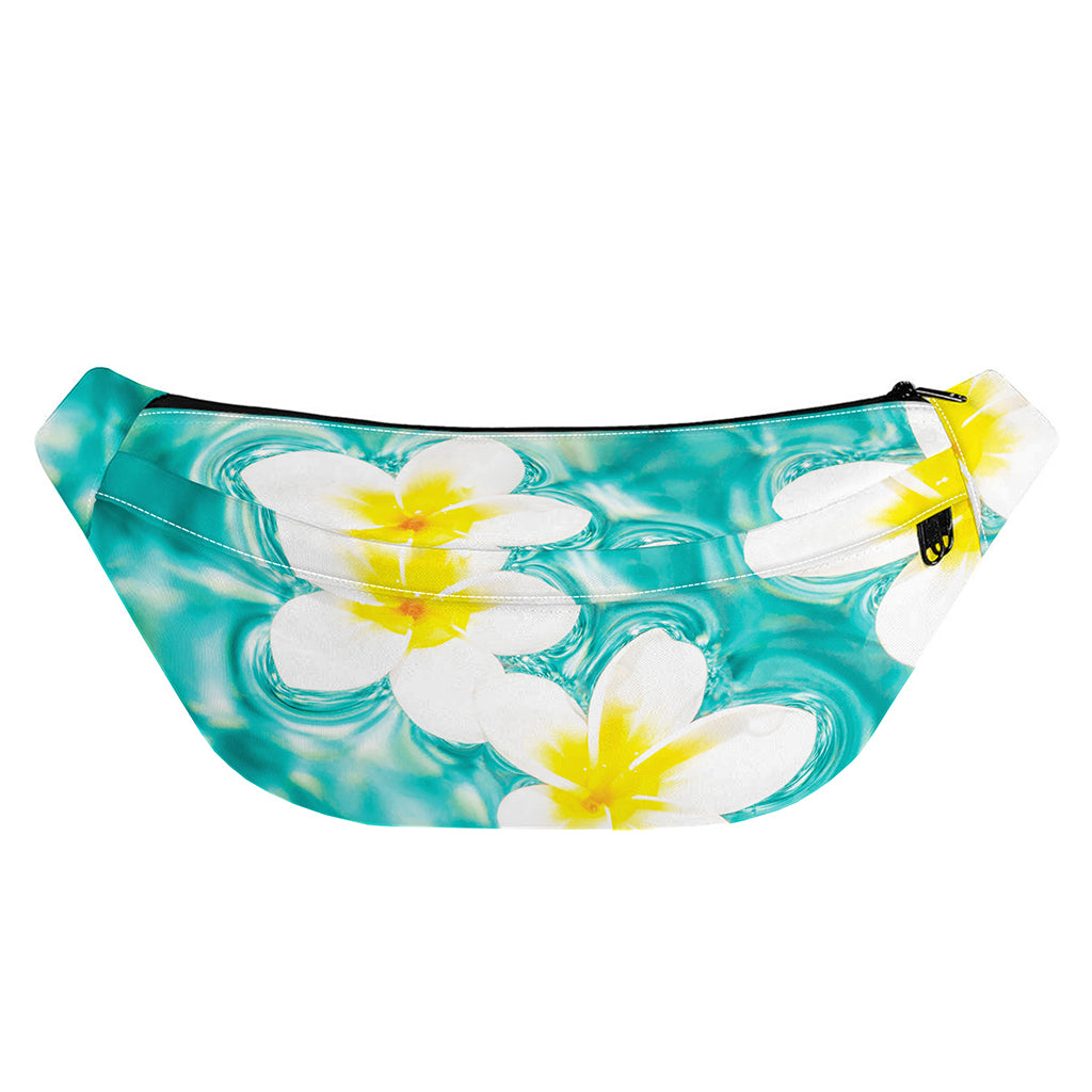 White And Yellow Plumeria In Water Print Fanny Pack