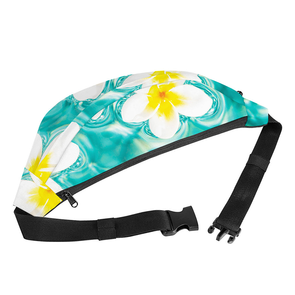 White And Yellow Plumeria In Water Print Fanny Pack