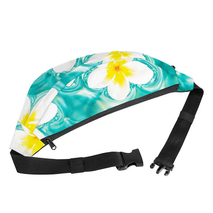 White And Yellow Plumeria In Water Print Fanny Pack