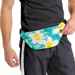 White And Yellow Plumeria In Water Print Fanny Pack