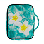 White And Yellow Plumeria In Water Print Front Pocket Bible Bag