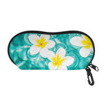 White And Yellow Plumeria In Water Print Glasses Case
