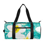 White And Yellow Plumeria In Water Print Gym Bag