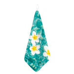 White And Yellow Plumeria In Water Print Hand Towel