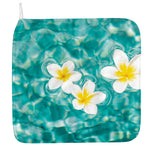 White And Yellow Plumeria In Water Print Hand Towel