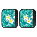 White And Yellow Plumeria In Water Print Handle Covers