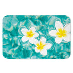 White And Yellow Plumeria In Water Print Indoor Door Mat