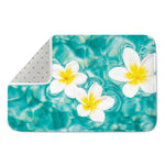 White And Yellow Plumeria In Water Print Indoor Door Mat