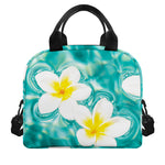 White And Yellow Plumeria In Water Print Insulated Lunch Bag
