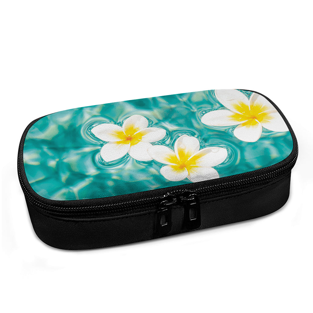 White And Yellow Plumeria In Water Print Insulin Cooler Travel Case
