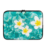White And Yellow Plumeria In Water Print Laptop Sleeve