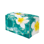 White And Yellow Plumeria In Water Print Leather Tissue Box Cover