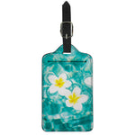 White And Yellow Plumeria In Water Print Luggage Tag
