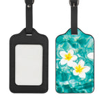 White And Yellow Plumeria In Water Print Luggage Tag