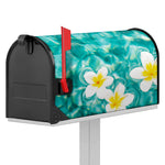 White And Yellow Plumeria In Water Print Mailbox Cover