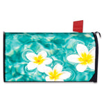 White And Yellow Plumeria In Water Print Mailbox Cover