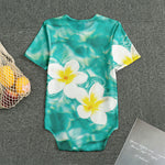 White And Yellow Plumeria In Water Print Men's Bodysuit