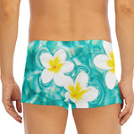 White And Yellow Plumeria In Water Print Men's Short Boxer Briefs