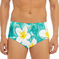 White And Yellow Plumeria In Water Print Men's Triangle Swim Briefs