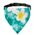 White And Yellow Plumeria In Water Print Over The Collar Dog Bandana