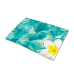 White And Yellow Plumeria In Water Print Pet Cooling Mat Cover