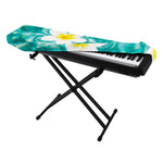 White And Yellow Plumeria In Water Print Piano Keyboard Cover