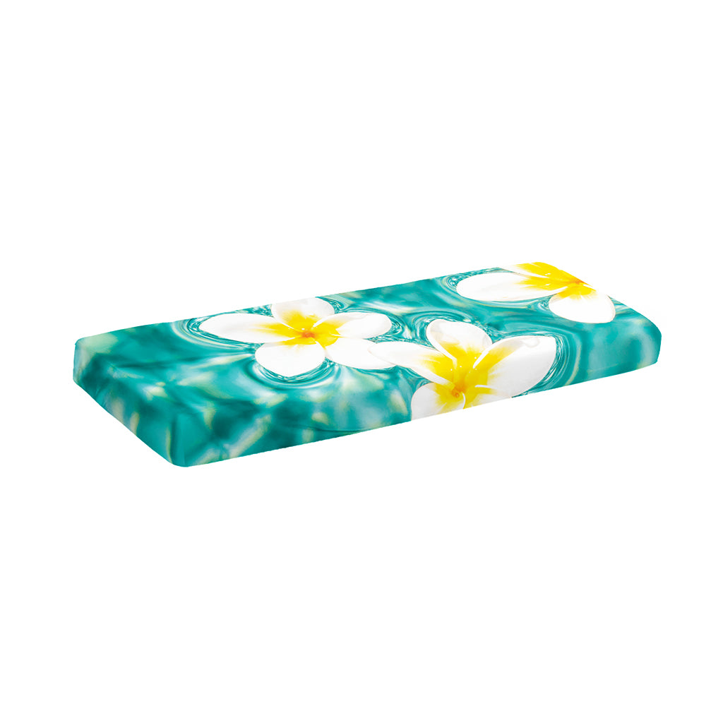 White And Yellow Plumeria In Water Print Piano Keyboard Cover