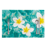 White And Yellow Plumeria In Water Print Placemat