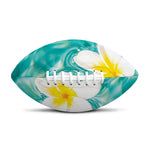 White And Yellow Plumeria In Water Print Rugby Ball