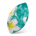 White And Yellow Plumeria In Water Print Rugby Ball