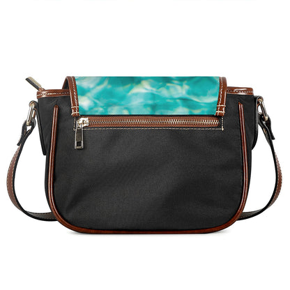 White And Yellow Plumeria In Water Print Saddle Bag