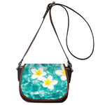 White And Yellow Plumeria In Water Print Saddle Bag